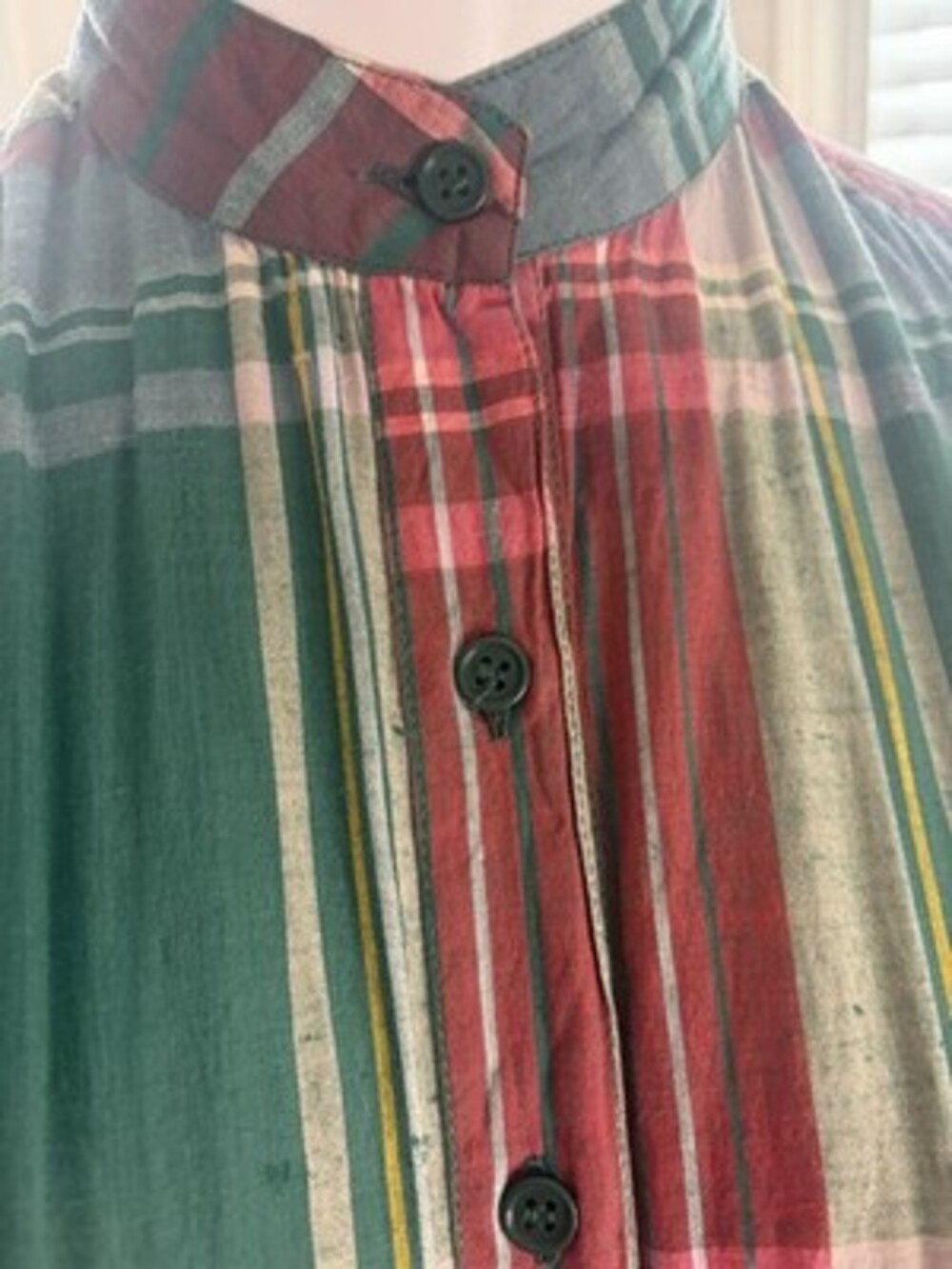 VTG 100% Cotton Plaid Button Down Dress W/ Pockets - Women’s Medium - Farm Wife - Picture 5 of 10
